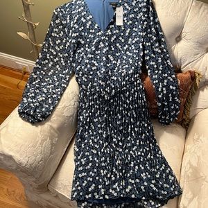 Long sleeve pleated dress